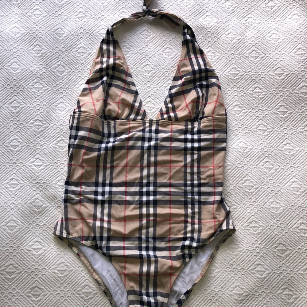 Burberry Halter One Piece Swimming Suit in Size Small